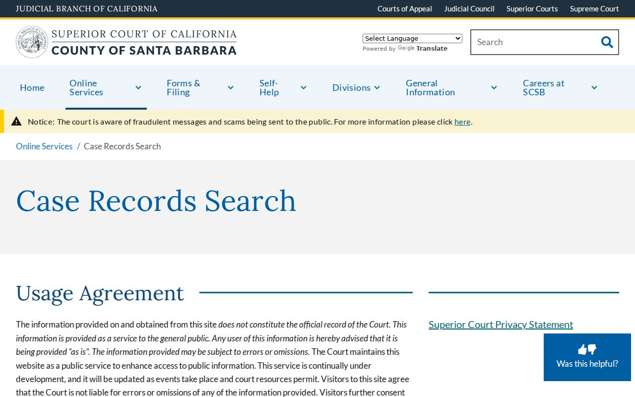 Lompoc people search using Santa Barbara Superior Court case records