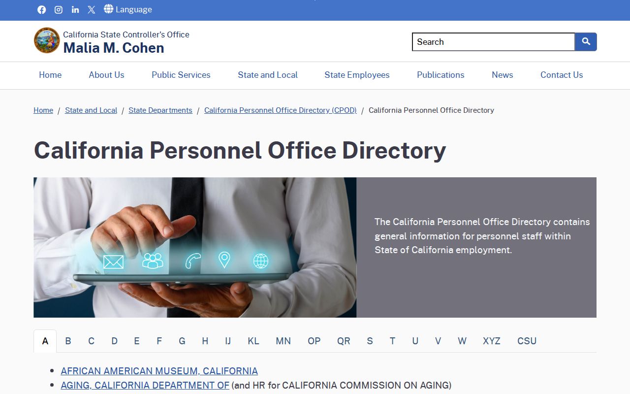 Lompoc people directories through the California Personnel Office Directory