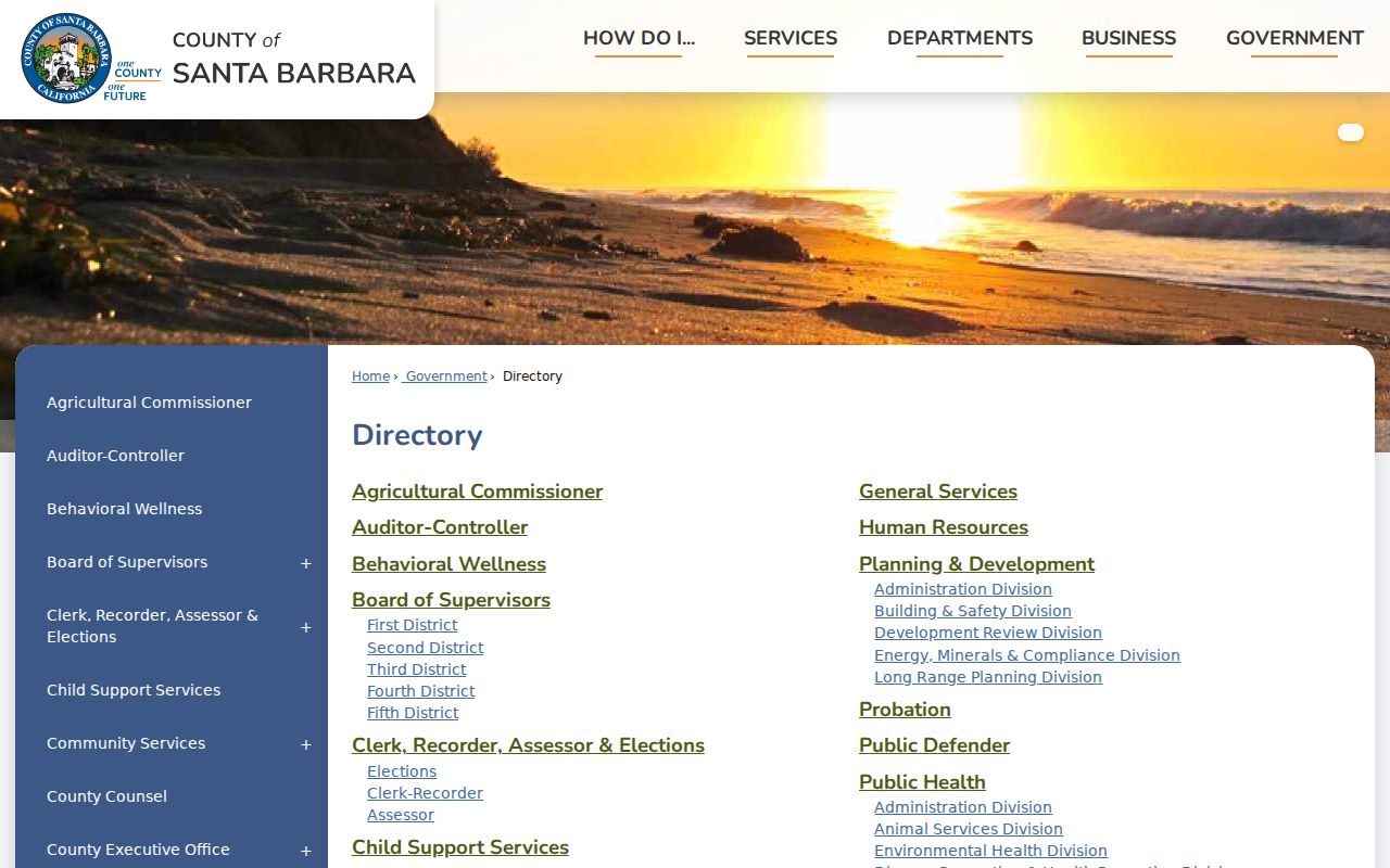 Lompoc people directories in the Santa Barbara County official directory