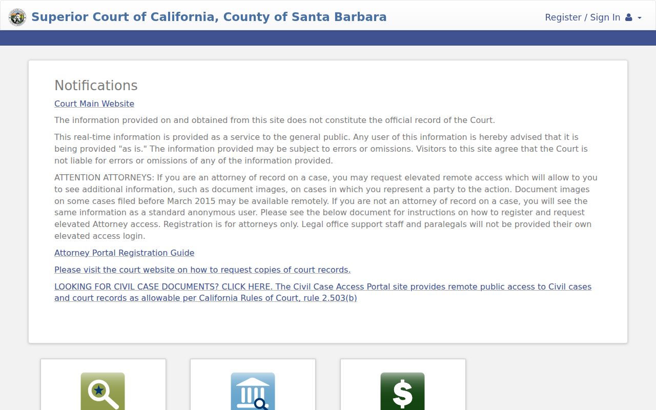 Lompoc public records Superior Court portal
