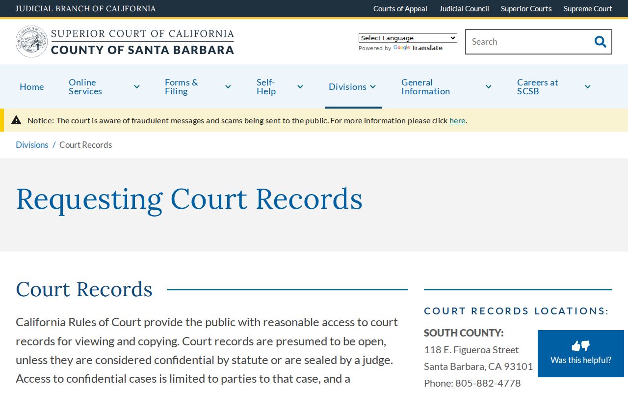 Lompoc public records court copy request channels