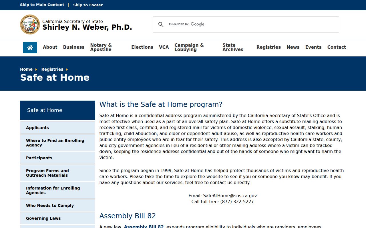Lompoc voter records privacy through California Safe at Home